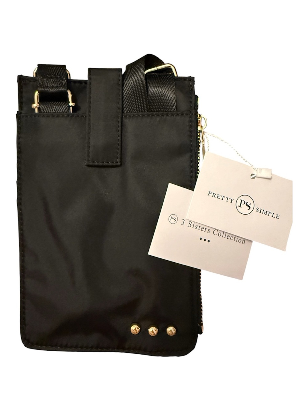 Pretty Simple Black Crossbody Phone Bag